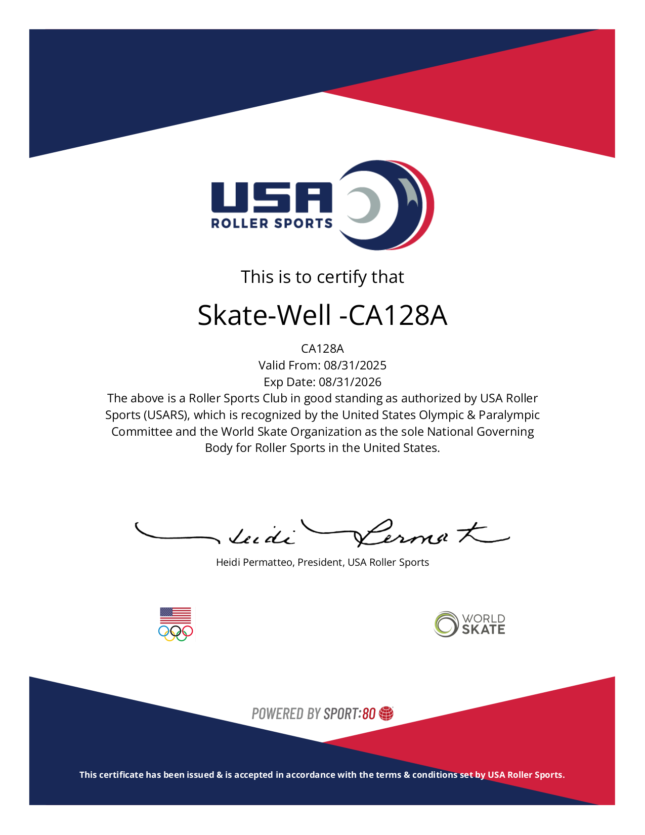 USARS Club ID CA128A
